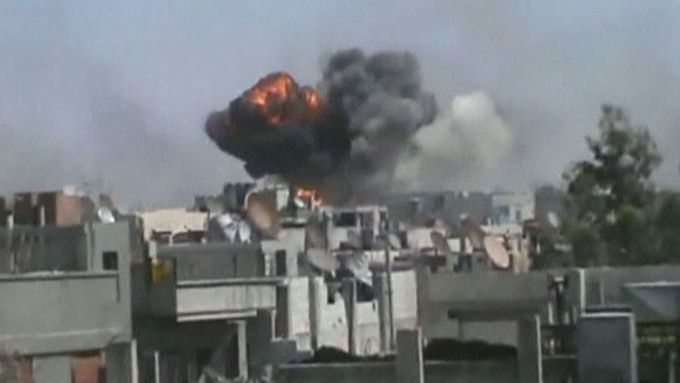 An explosion in Homs, Syria