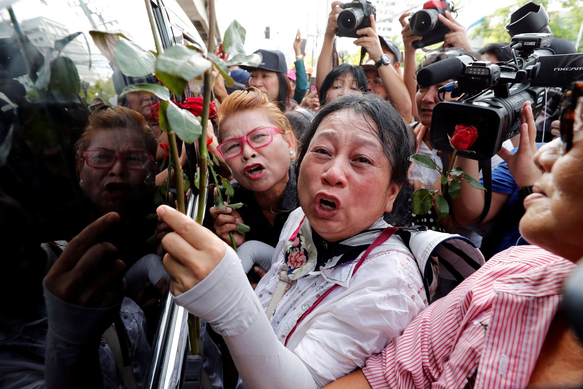 Thajsko, stoupenci bývalé premiérky Jinglak Šinavatrové