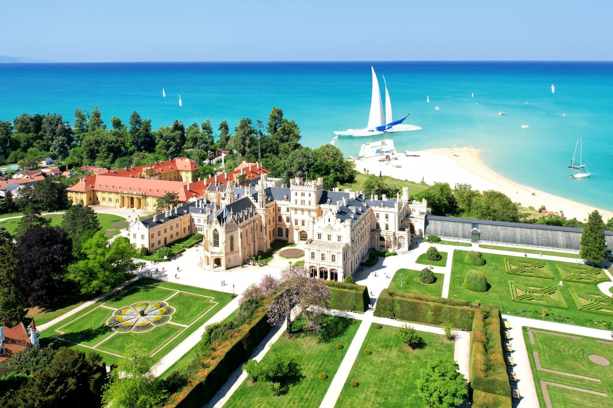 Jak by to vypadalo, kdyby Česko mělo své moře, koláž, umělá inteligence, fikce, moře, Česko, Magazín