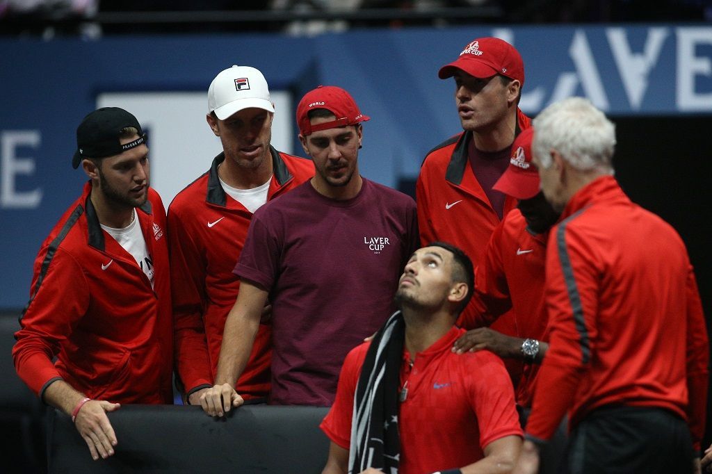 Laver Cup 2017 oslavy (Nick Kyrgios)