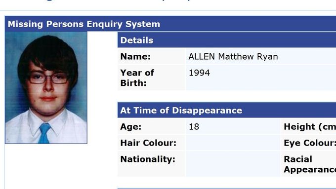 Policie po Matthewu Allenovi pátrala marně.