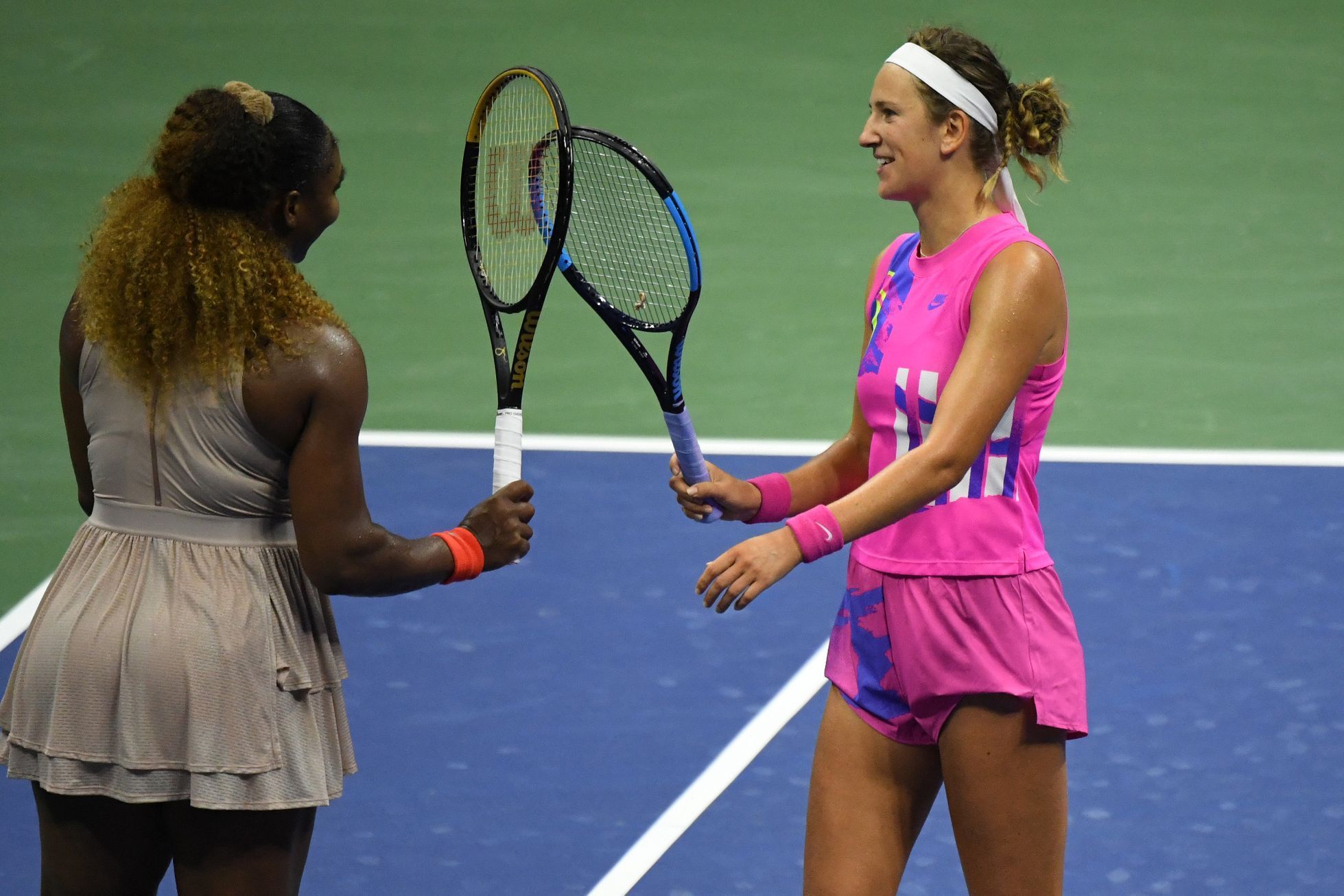Serena Williamsová a Viktoria Azarenková v semifinále US Open 2020