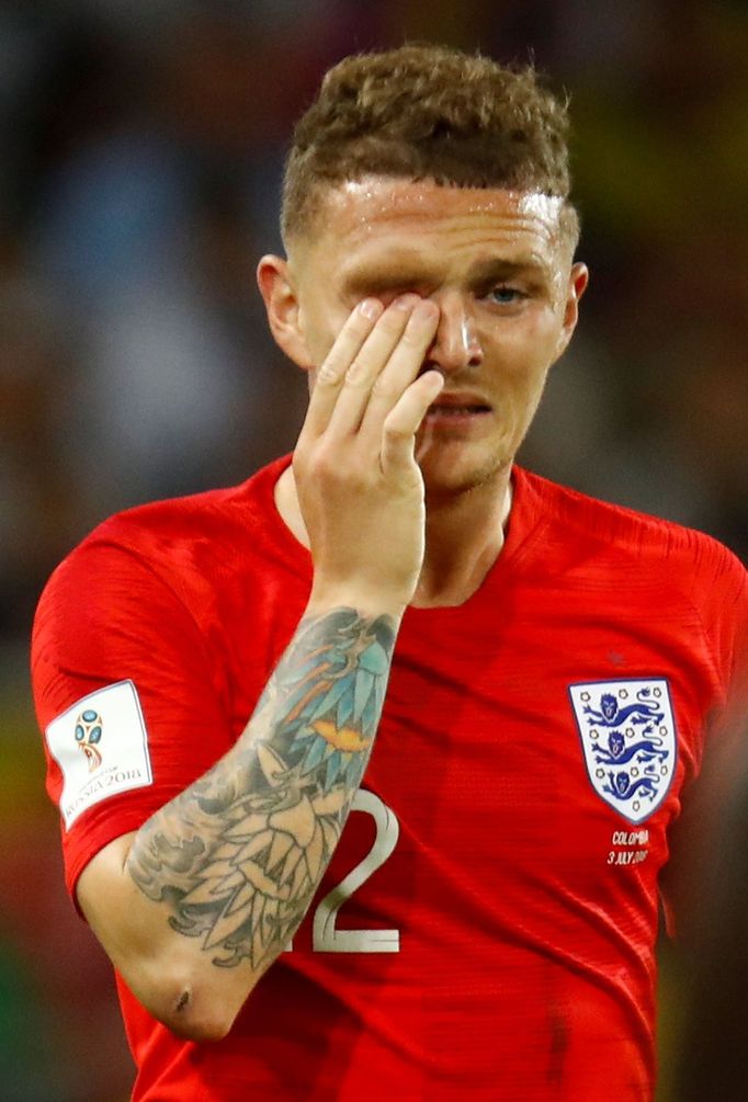 Kieran Trippier v zápase Kolumbie - Anglie na MS 2018