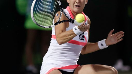 Polská tenistka Agnieszka Radwaňská na turnaji v Miami