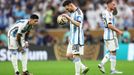 Finále MS ve fotbale 2022, Argentina - Francie: Lionel Messi před penaltou.