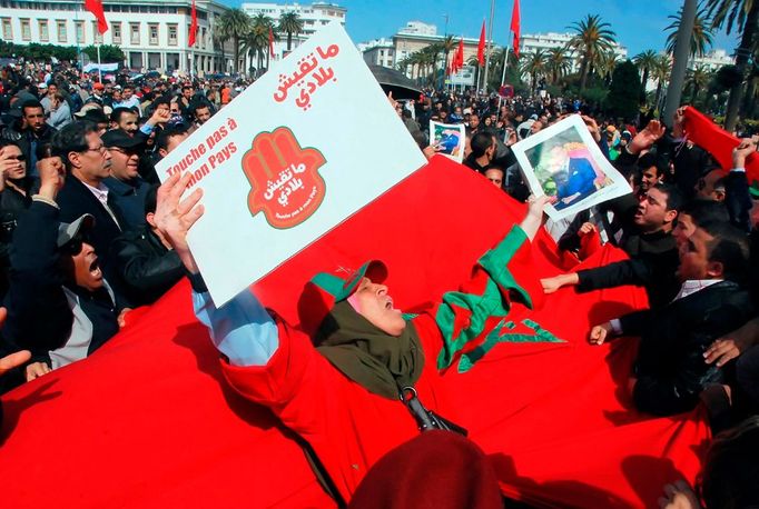 Jako v ostatních marockých městech, i v Casablance byla demonstrace poklidná