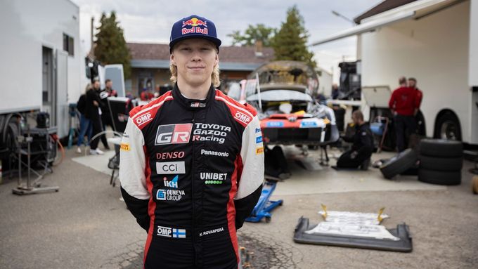Kalle Rovanperä (Toyota) při testech před Středoevropskou rallye 2023