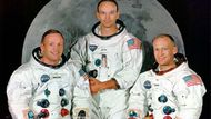 Oficiální snímek posádky Apollo 11. Zleva doprava Neil Armstrong, Michael Collins a Edward "Buzz" Aldrin.