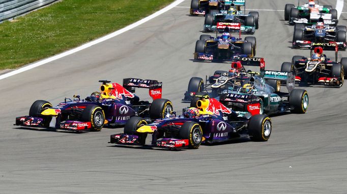 Formule 1, VC Německa 2013:  Sebastian Vettel  a Mark Webber (oba Red Bull)