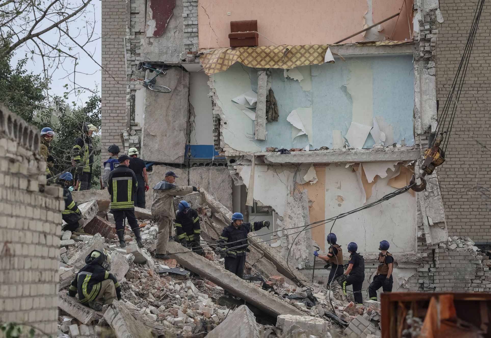 Ukrajina útok na obytný dům Časiv Jar