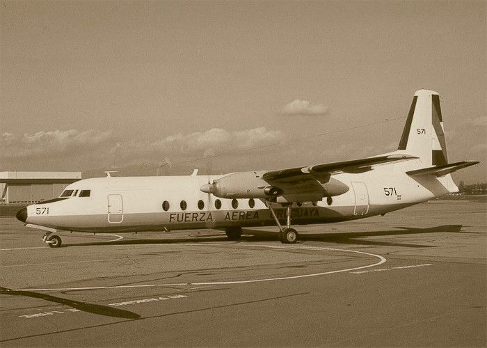 Uruguayské letadlo, které se zřítilo s rugbisty v roce 1973. Snímek letounu z léta 1972