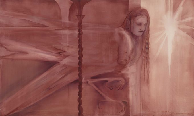 Anna Ruth: Harphy II, 2024, akryl a pigment na plátně.