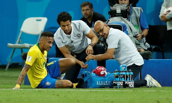 Neymar v zápase Brazílie - Belgie na MS 2018