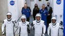 ESA astronaut Thomas Pesquet z Francie, astronauti  NASA Shane Kimbrough a Megan McArthurová a JAXA astronaut Akihiko Hoshide z Japonska.