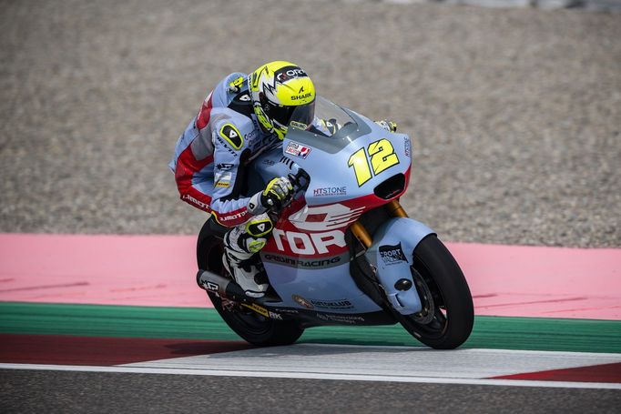 Filip Salač na motocyklu Moto2 týmu Gresini Racing při VC Indie 2023