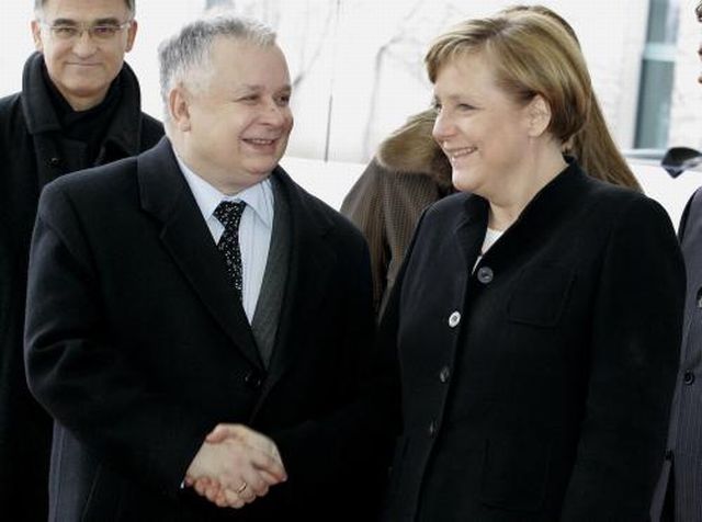 Kaczyński a Merkelová
