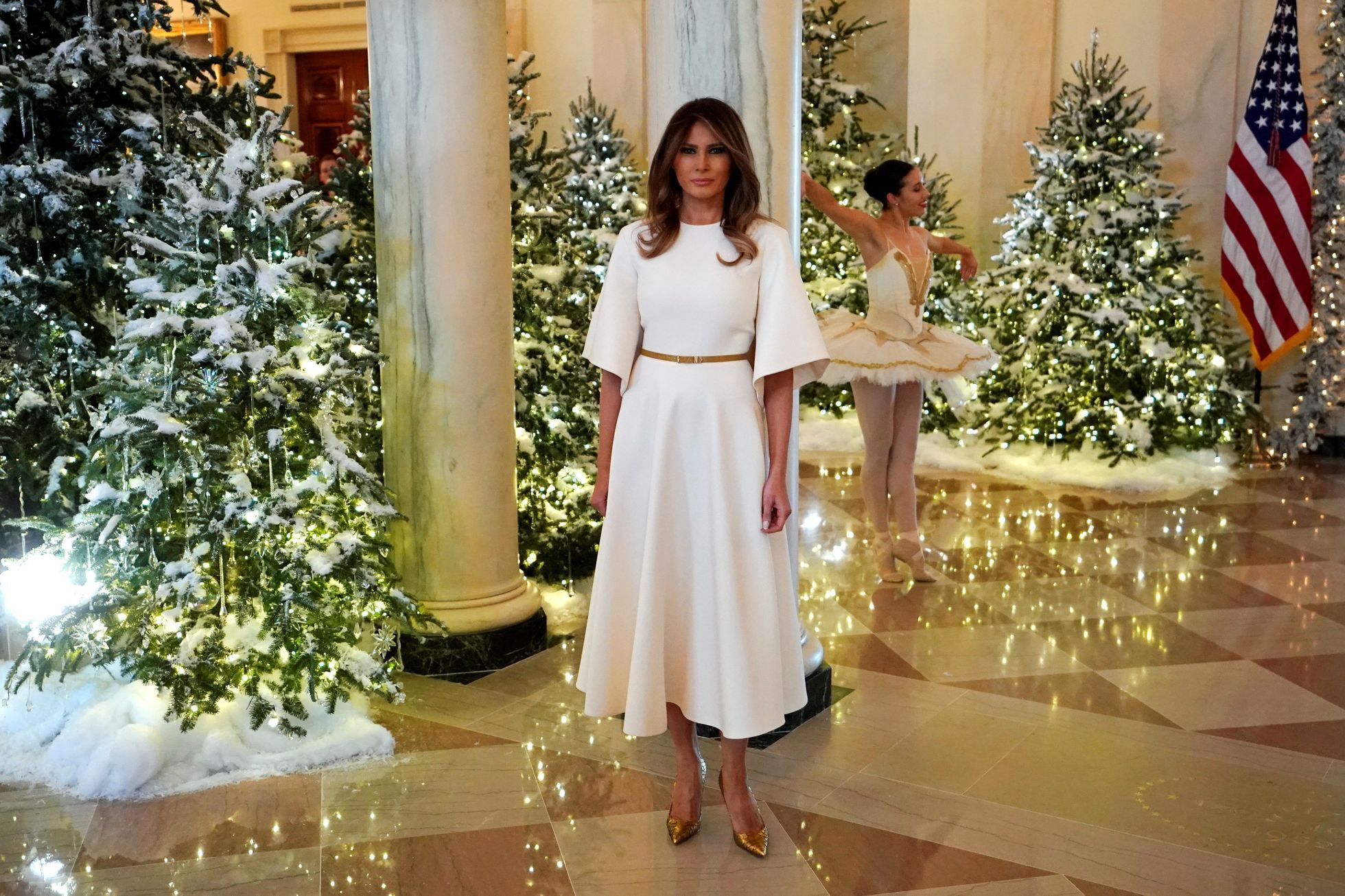 Vánoce osvětlení výzdoba Bílý dům Melanie Trumpová