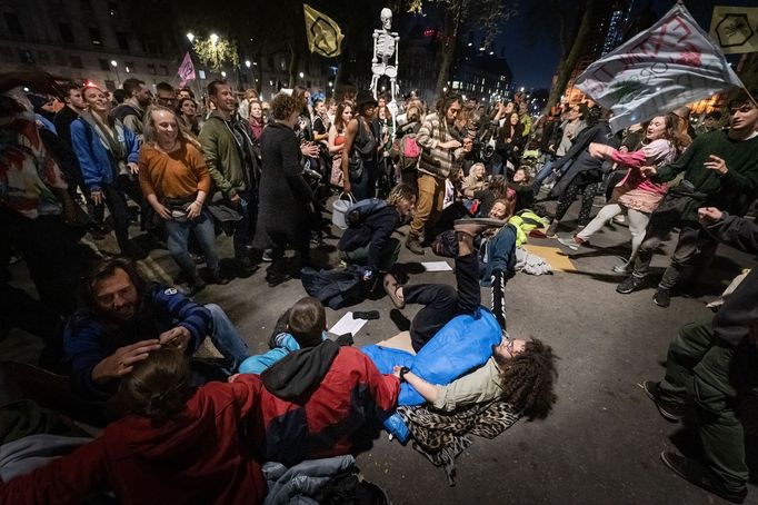 Londýn - Extinction Rebellion. Protesty proti změnám klimatu