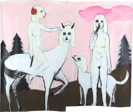 Lovci lebek: Josef Bolf, Z temného lesa, 2006, akryl na papíře, 230 x 274 cm