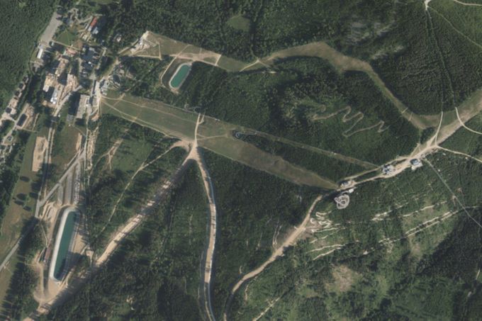 Dolní Morava horský resort letecký snímek 2023