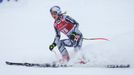 Ester Ledecká v cíli vítězného sjezdu Světícího poháru v Lake Louise