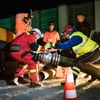 Praha společně se záchranáři v noci na neděli cvičili stavbu protipovodňových zdí