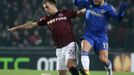 Fotbal, Evropská liga Sparta - Chelsea: Josef Hušbauer - Eden Hazard