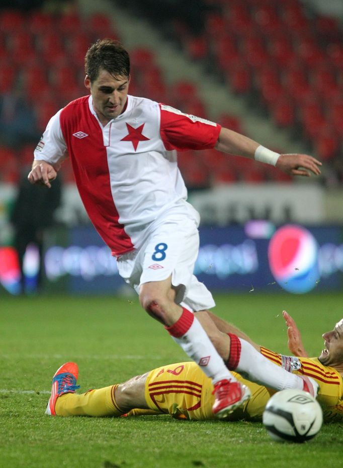 Fotbal, Gambrinus liga, Slavia - Dukla: Rudolf Skácel - Jan Vorel