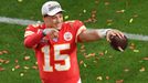 Patrick Mahomes slaví triumf Kansas City Chiefs ve finále Super Bowlu LIV (2020)