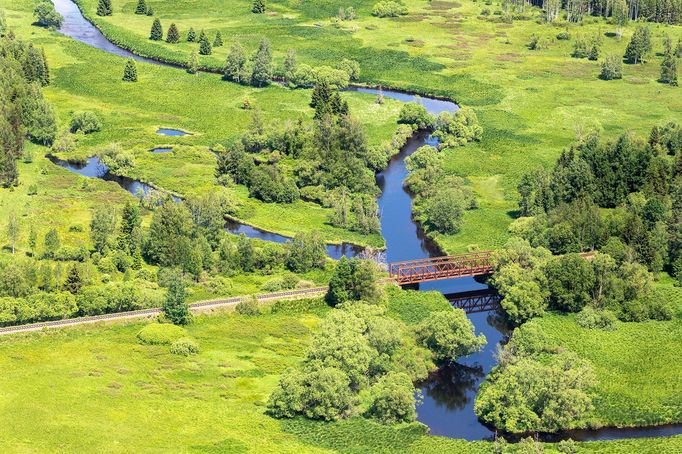 Letecké pohledy na Vltavu