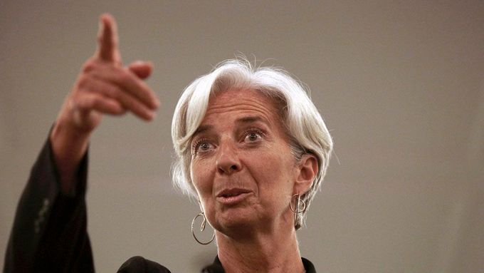 Francouzská ministryně financí Christine Lagardeová na tiskové konferenci v červnu 2011.