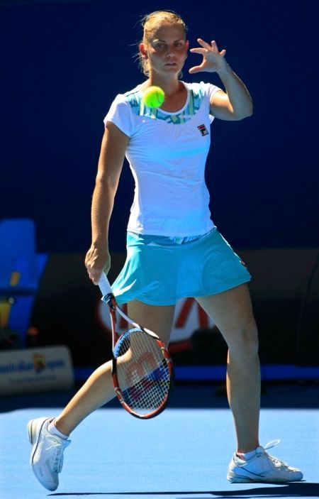 Jelena Dokičová při vítězném návratu na Australian Open
