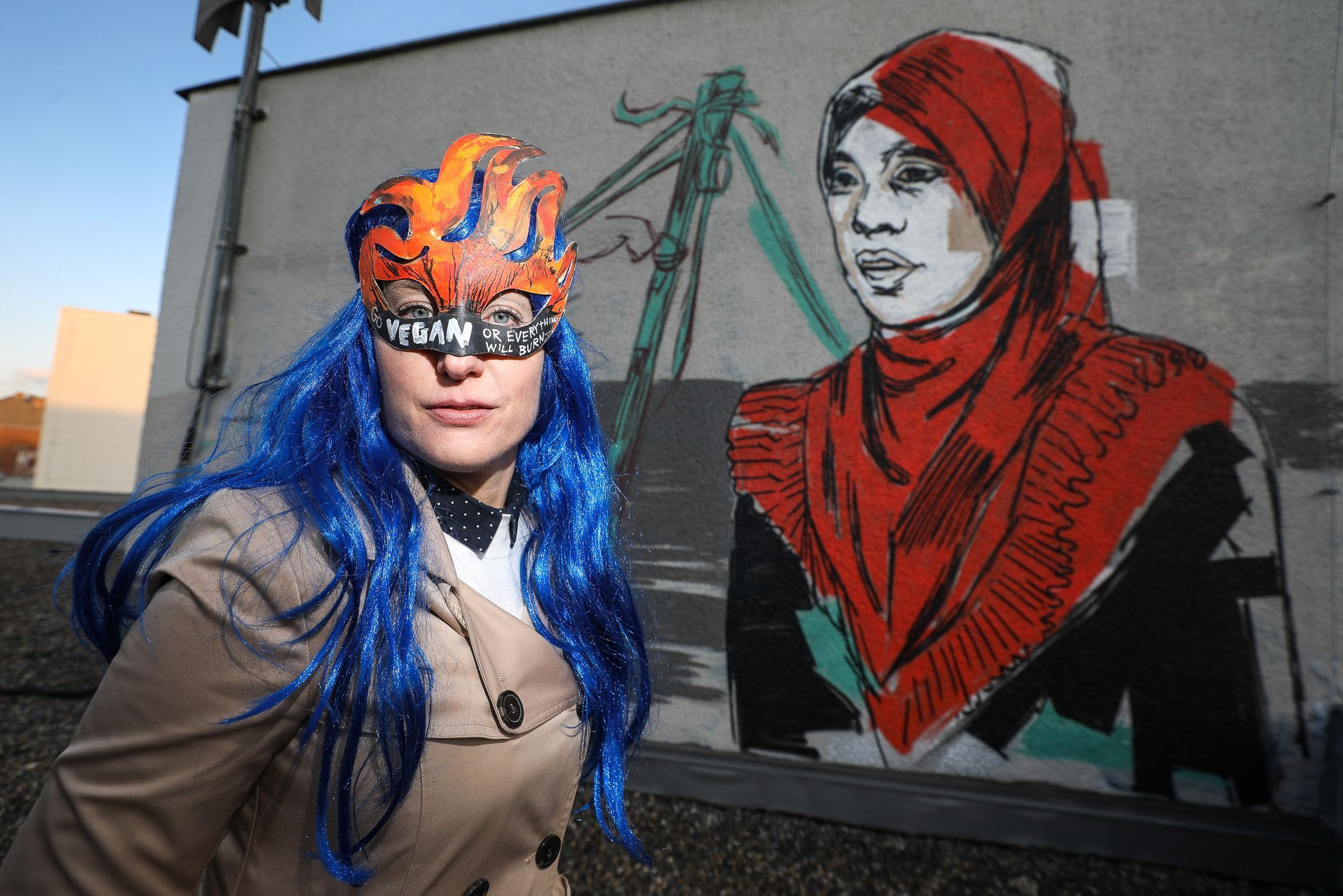 Výtvarnice Toy_Box vytvořila mural / graffiti na Florenci - Tváře klimatické změny, klima, Člověk v tísni