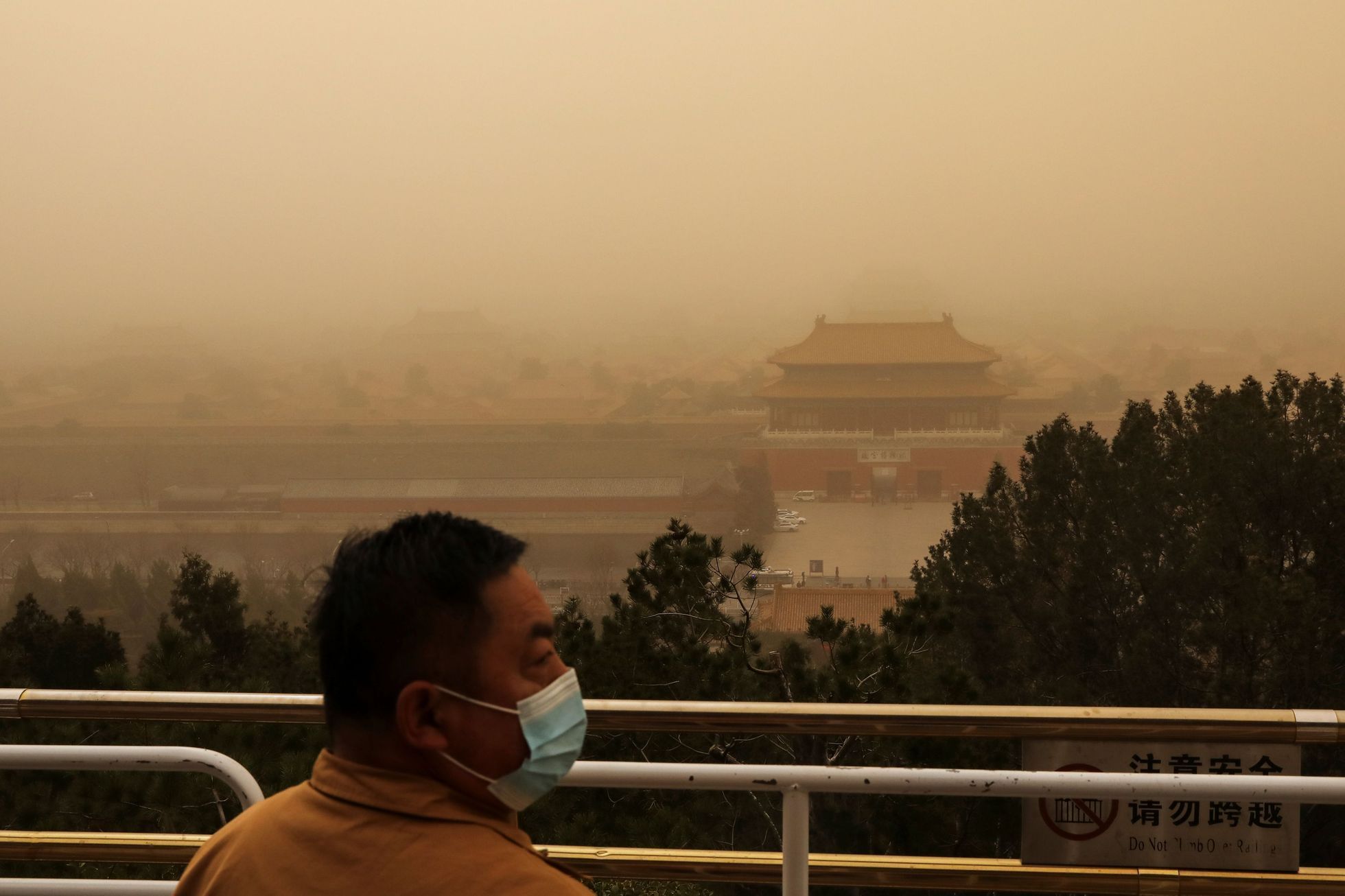 Písečná bouře Peking Čína Gobi