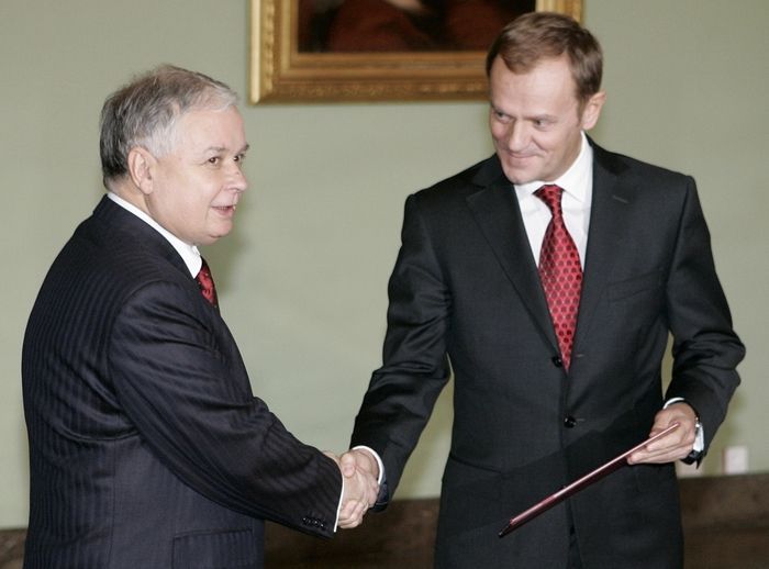 Lech Kaczyński a Donald Tusk