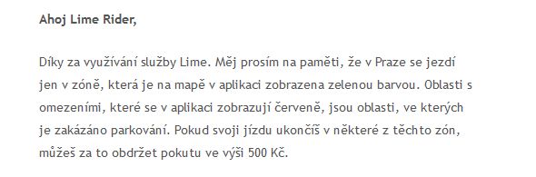 Newsletter společnosti Lime | Foto: Aktuálně.cz