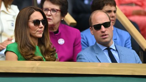 Catherine a vévodkyně z Cambridge a princ William v hledišti finále Wimbledonu 2021 Karolína Plíšková - Ashleigh Bartyová.