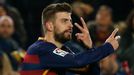 Barcelona-Real: Gerard Piqué slaví gól na 1:0