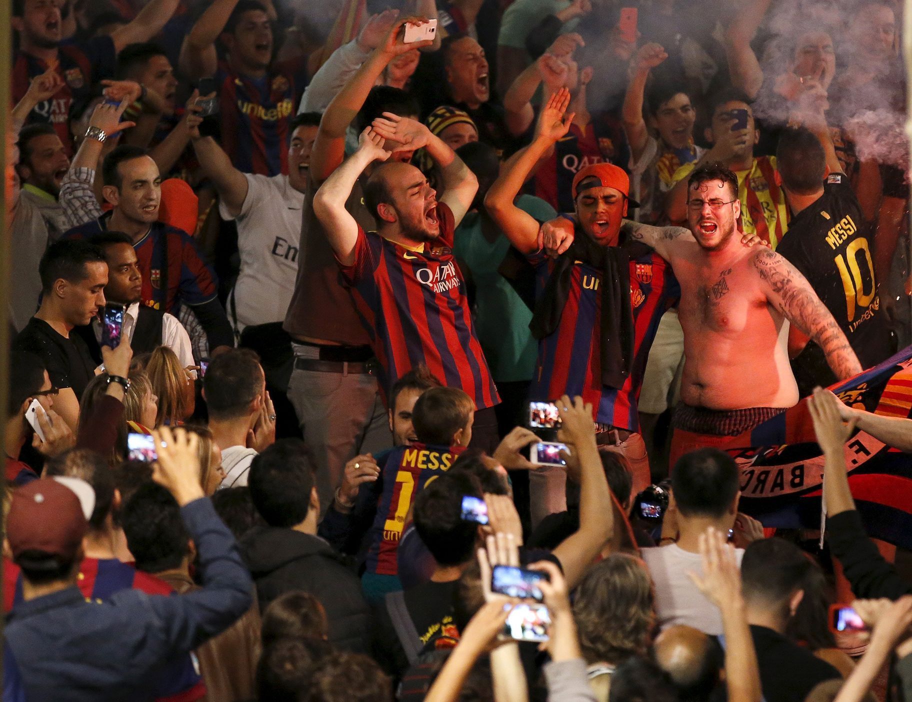Fanoušci slaví s Barcelonou španělský titul