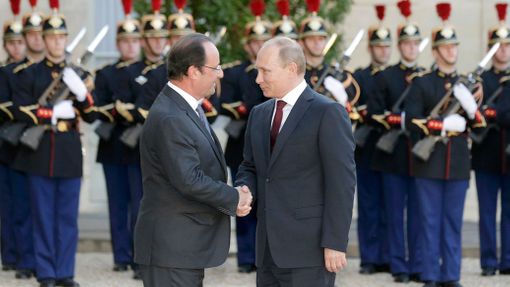 Setkání Hollande-Putin, Paříž, 5. 6. 2014.
