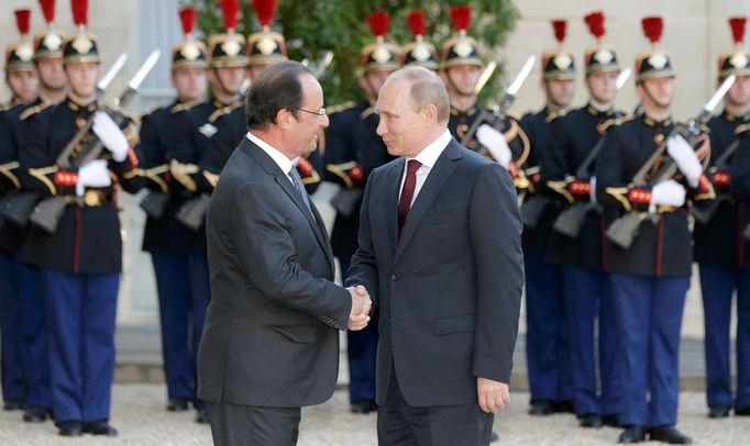 Setkání Hollande-Putin, Paříž, 5. 6. 2014.