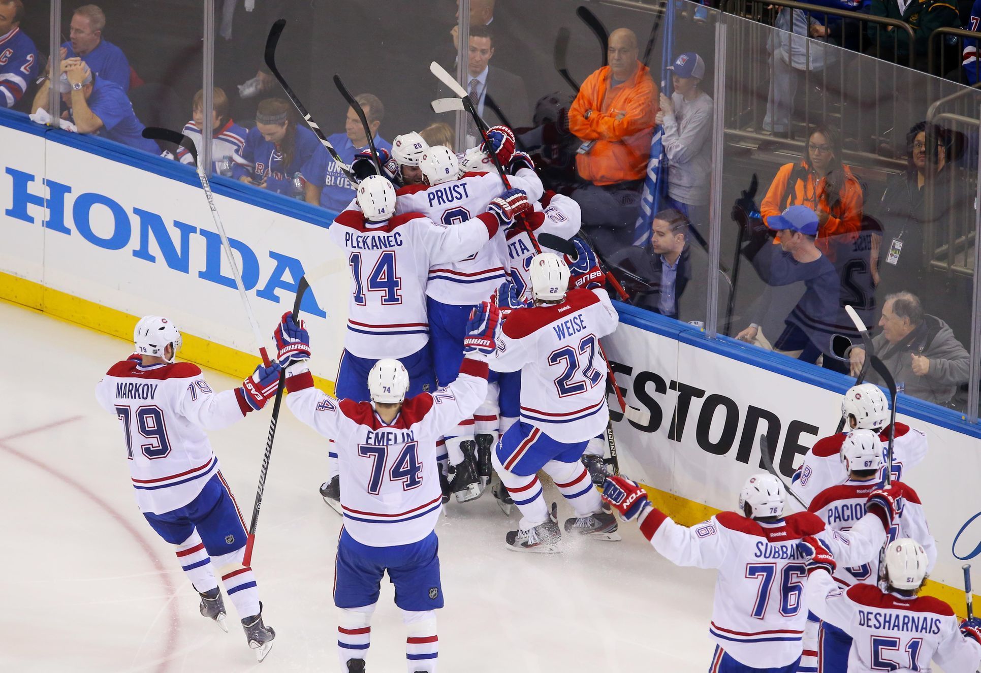 NHL: Radost hráčů Montrealu z vítězného gólu