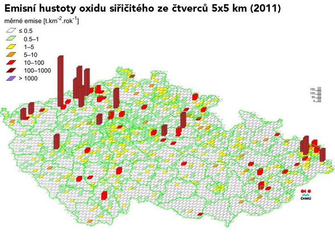 Podle odborníků ze Státního zdravotního ústavu byla prokázána souvislost rozvoje rakoviny hlavy s vysokou koncentrací oxidu siřičitého v ovzduší.