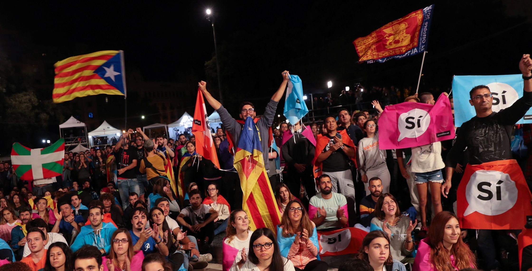 Katalánsko oslavy po referendu