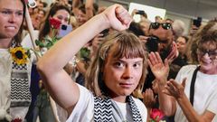 Gaza, flotila, Greta Turnbergová, Global Sumud Flotilla, plachetnice, letiště, Řecko, vyhoštění