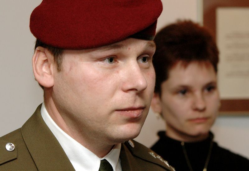 Štábní rotmistr Miloš Prášil s manželkou Markétou