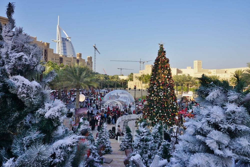 Vánoce osvětlení výzdoba Dubaj