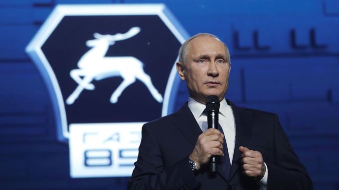 Ruský prezident Vladimir Putin při proslovu v Nižním Novgorodu