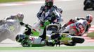 Španělští motocyklisté Dani Pedrosa a Héctor Barbera havarovali v MotoGP během Velké ceny San Marina 2012.