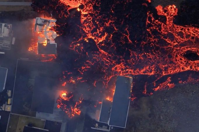 Sopečná erupce na Islandu.